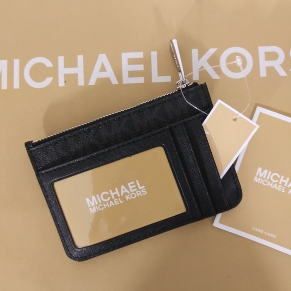 NWT MICHAEL KORS SMALL TOP ZIP COIN POUCH WITH ID WINDOW - Picture 2 of 4